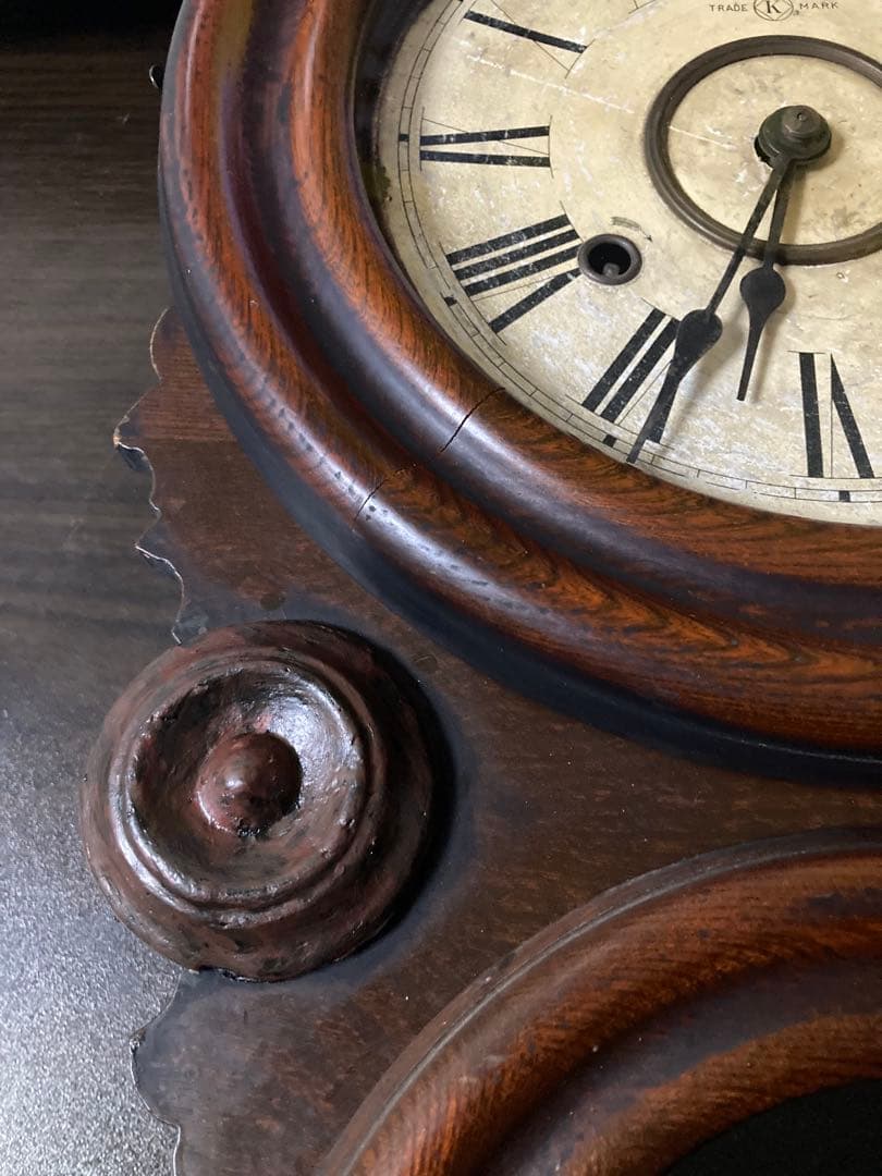 地球馬 尾張時計 ダルマ柱時計 8日巻 ボンボン時計