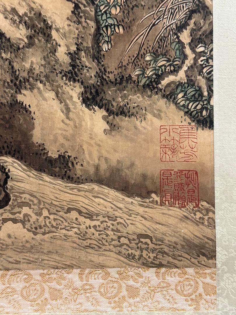 中国　清時代　沈銓 松梅雙鶴図　絹本　原色複製　◇検故宮博物館◇ 一鼎軒0926