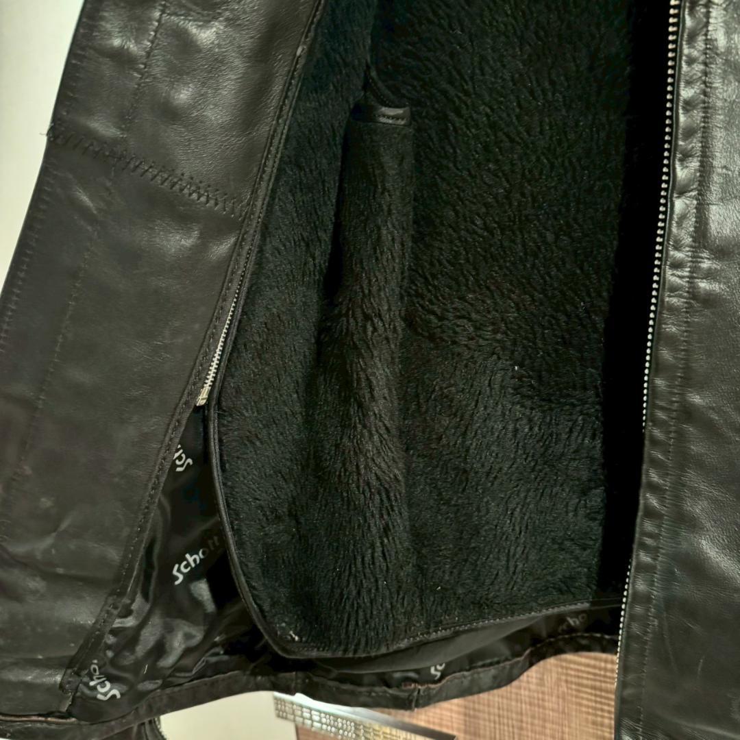 Schott　641　レザージャケット　ボアライナー付属　ブラック　36