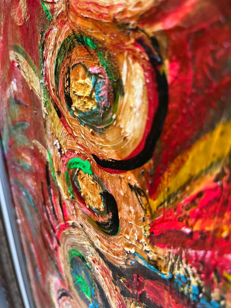 特大 油絵 絵画 インテリア アンティーク 抽象画 額縁