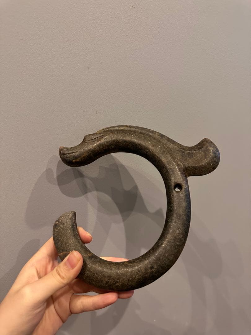 中国 春秋戦国時代 古玉 玉石 龍頭形 吊飾り アンティーク