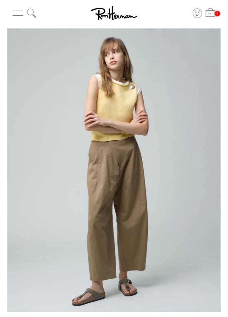 RHCコットン ワイドパンツ ハイウエスト