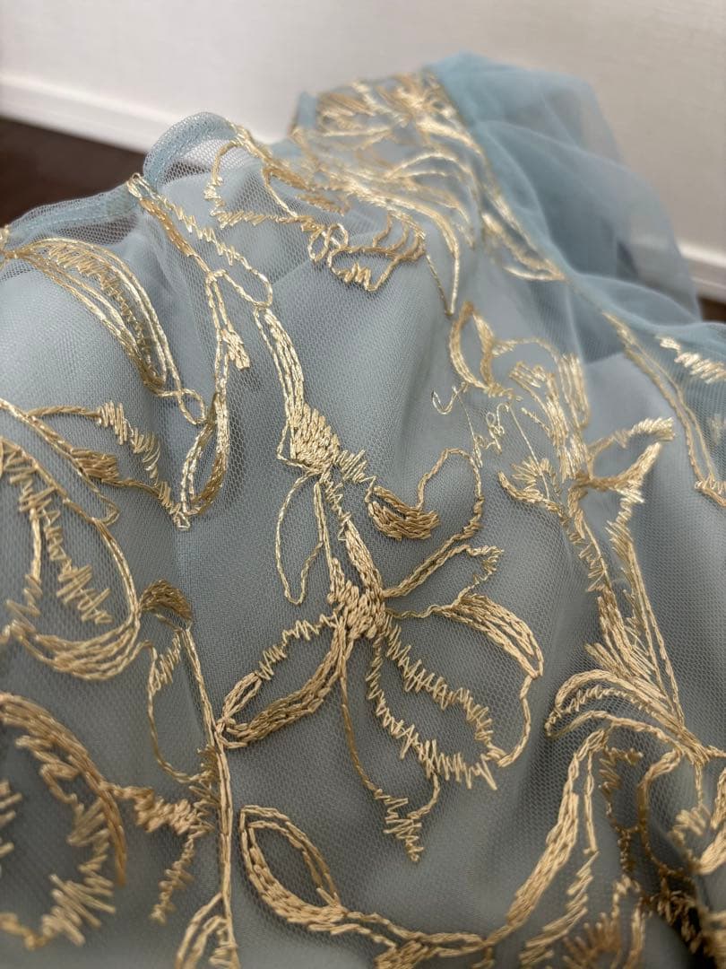 フラフィースリーブペンシルドレス 結婚式 パーティードレス