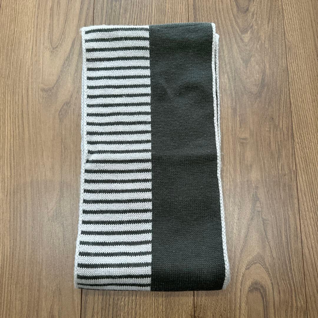 ルイヴィトン　マフラー　ストール　ニット　ブラック×グレー　防寒