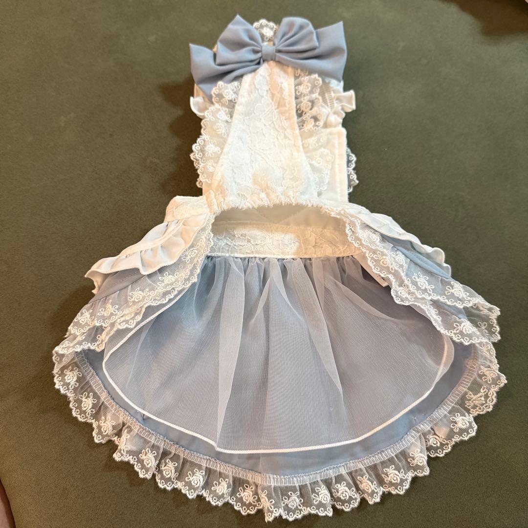 犬服 CanNana 【きゃんナナ】アリスエプロンワンピース　ブルー