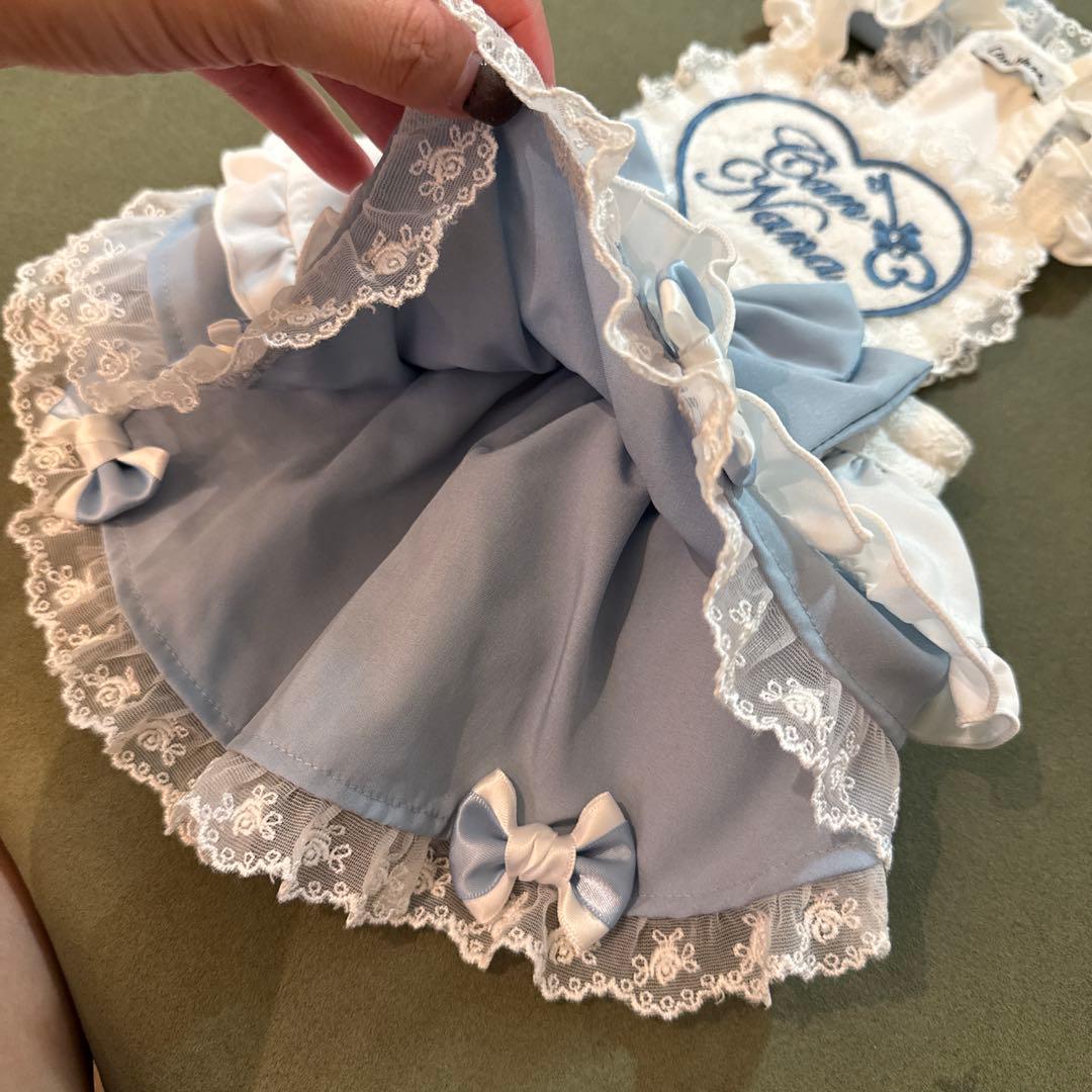 犬服 CanNana 【きゃんナナ】アリスエプロンワンピース　ブルー