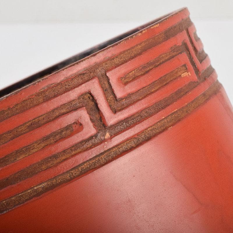 古清水薩摩焼　陶堆朱　山水文　重箱　二段重箱　拝領時代箱　C　R9138