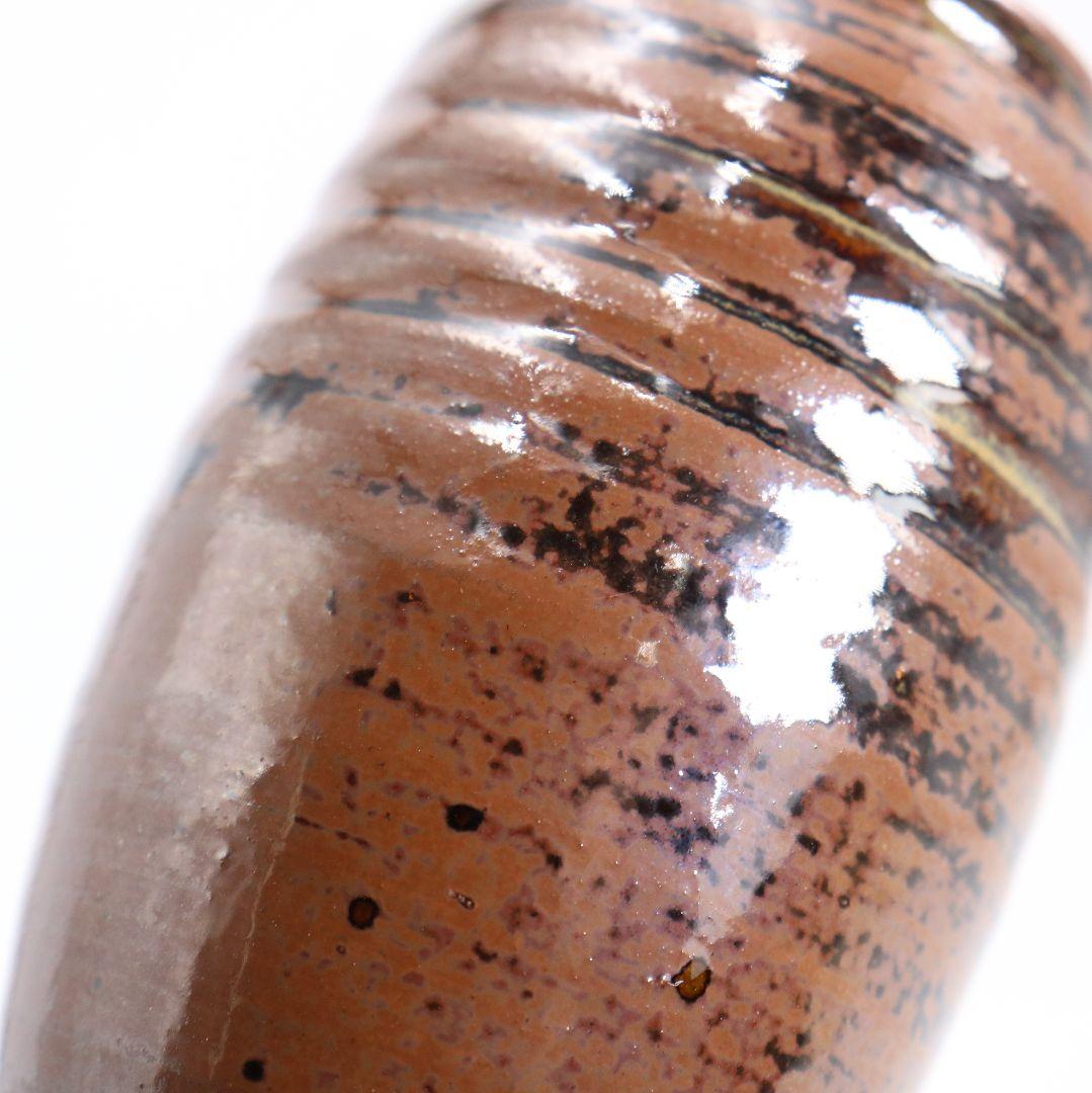 高取喜恵作 高取焼 茶入 望月間道仕覆付 茶道具 共箱　V902