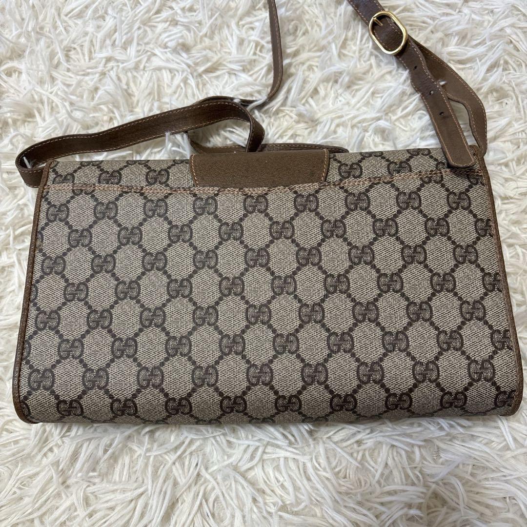 希少 レア オールドグッチ GG 総柄 レザー ショルダーバッグ ポシェット