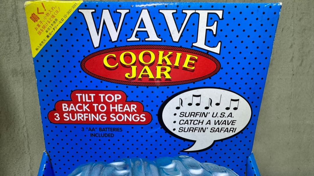 !!希少 当時物!! WAVE COOKIE JAR サーフィンソング付き