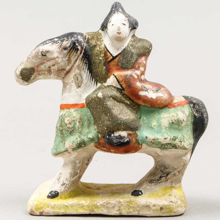 馬乗り小姓 土人形 置物 民芸品