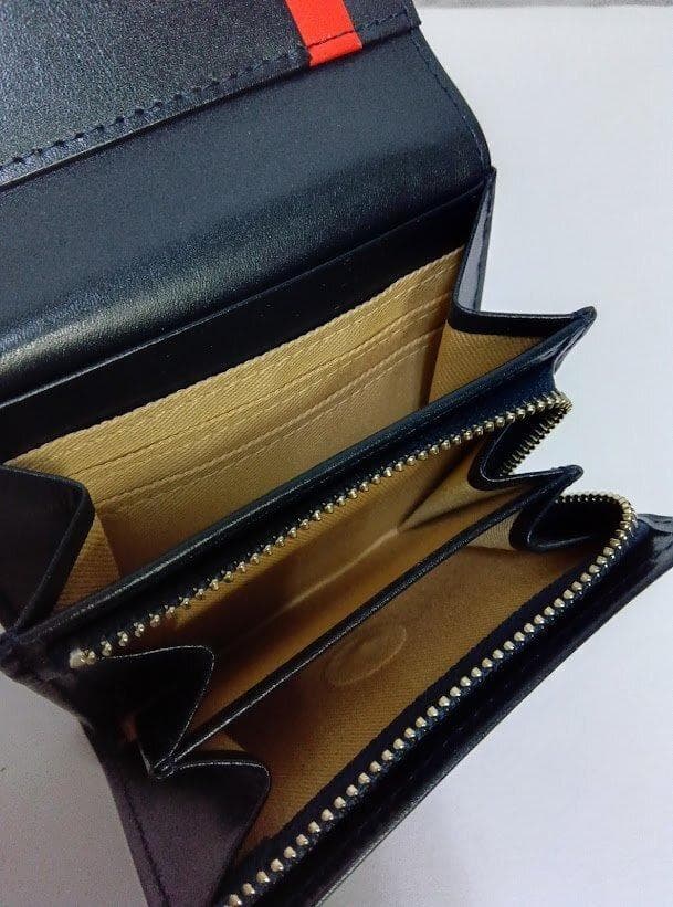 Kitamura/キタムラ☆レザー・二折財布 ダークブルー