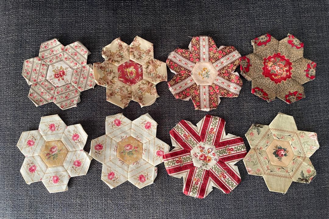 （478）ヘキサゴン 正六角形 パッチワーク 製作途中 カット布