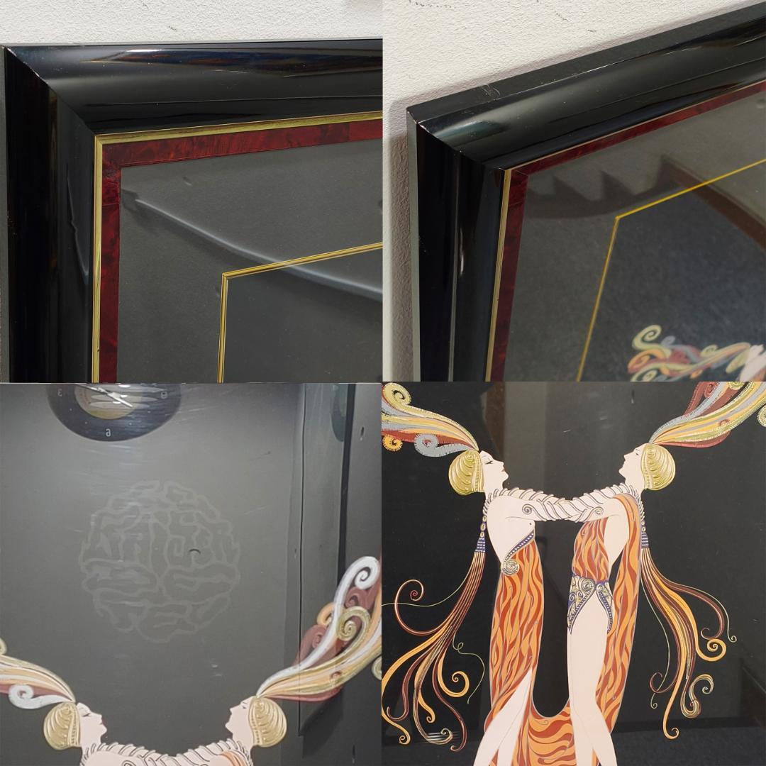 希少 erte エルテ \"Kiss of Fire\" 大判 ポスター 額縁入り