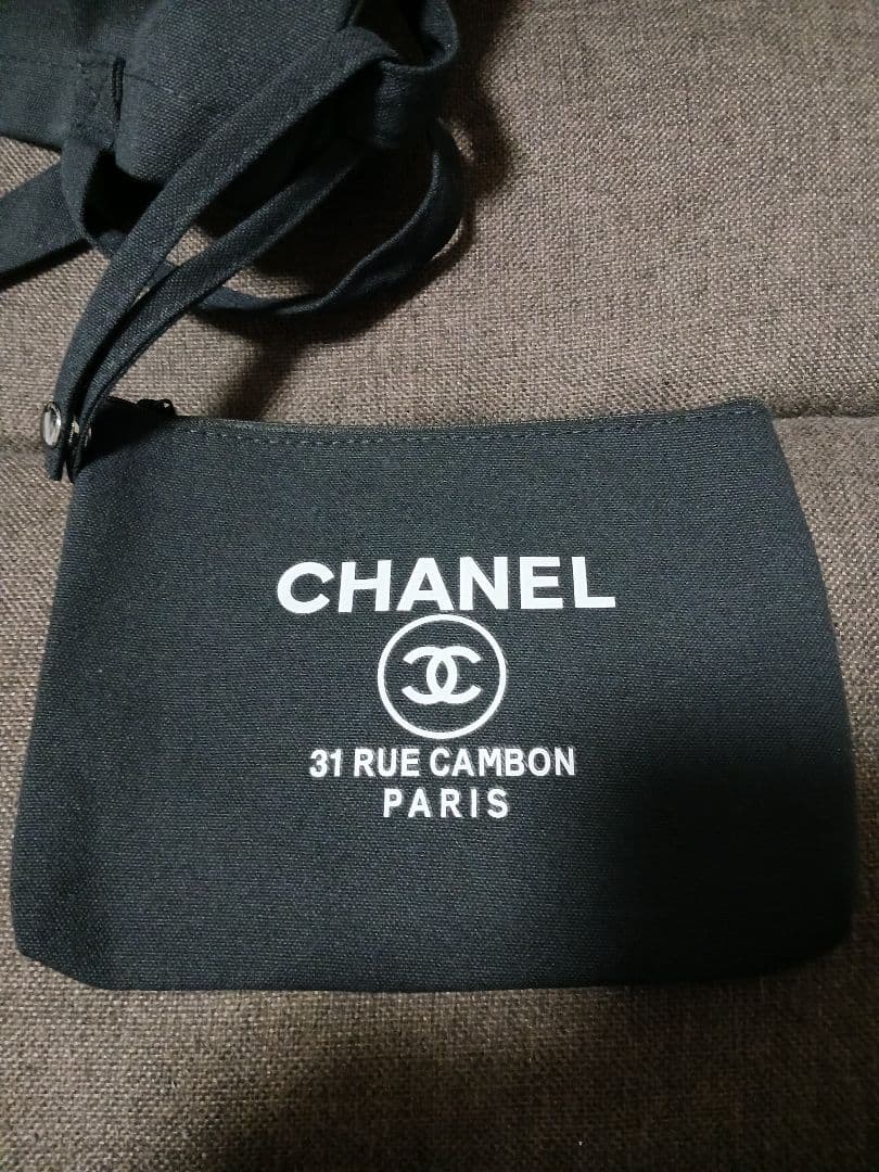 新品CHANEL ブラック トートバッグ ポーチセット　ノベルティ