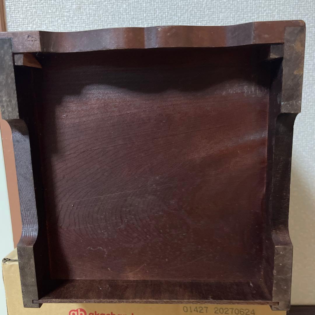 日光彫？軽井沢彫？　木製花柄彫刻箪笥　3段引き出し　家具　アンテーク