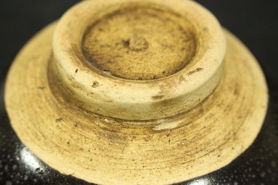 茶道具 油滴天目茶碗 塗り台 二件(ZE616)