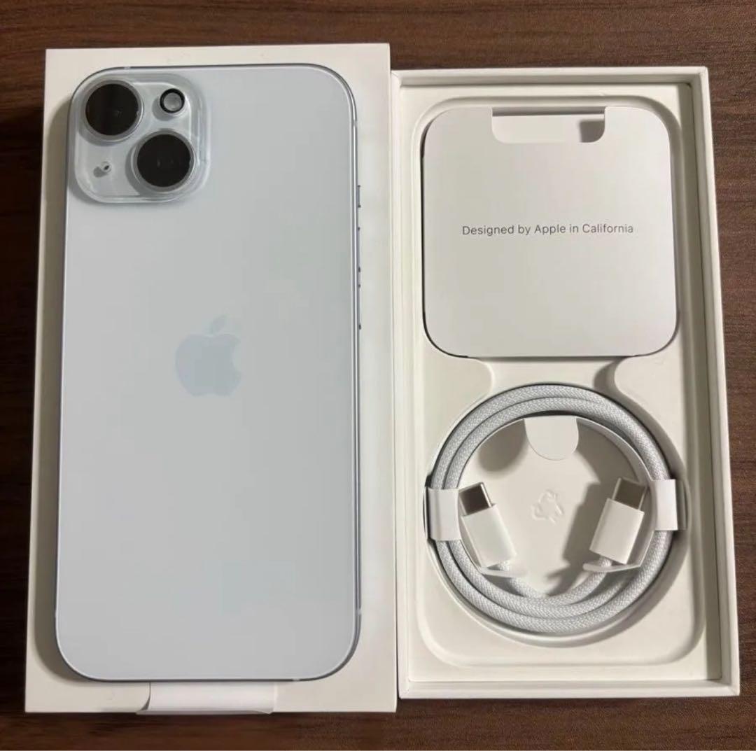 【新品同様！】iPhone15 128GB ブルー 純正バッテリー100%