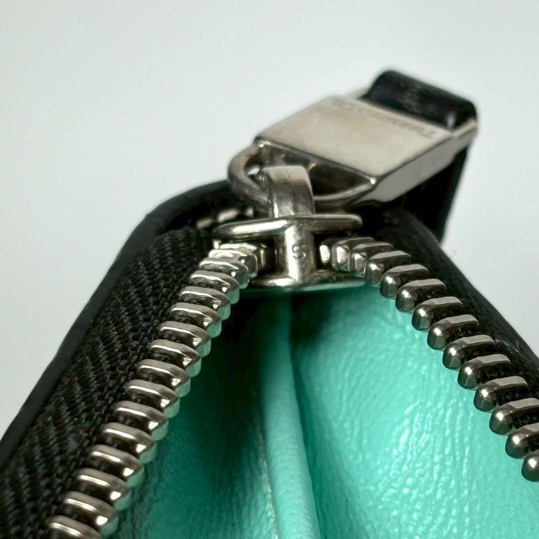 Tiffany&Co. コンパクト財布 ケース レザー 金具