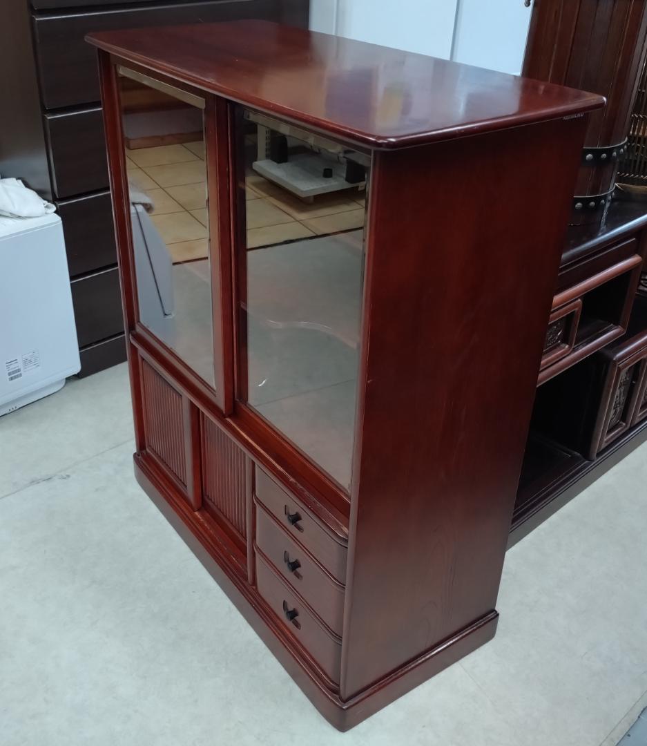 Y【昭和レトロ】アンティーク！サイズ感も絶妙！カリモク 茶箪笥 食器棚 水屋