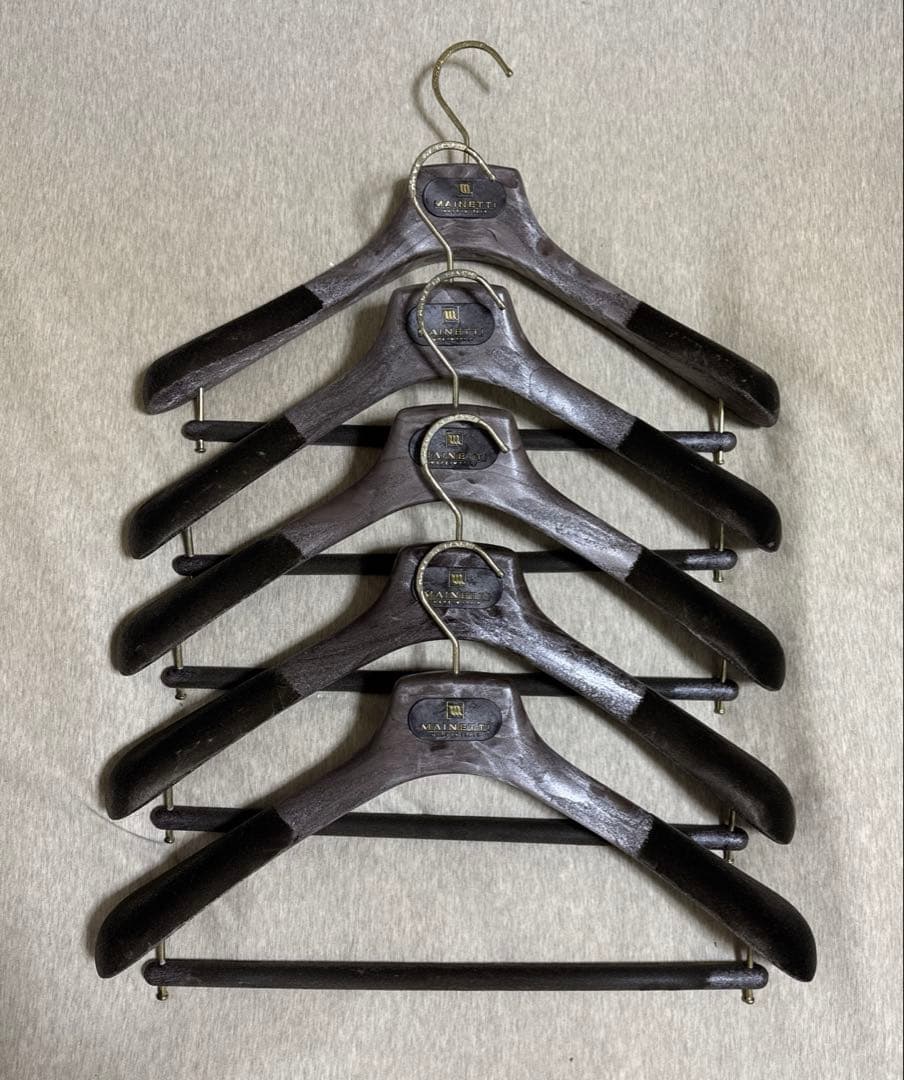 マイネッティ, コートハンガー, ダークブラウン, 肩幅: 43cm, 5本