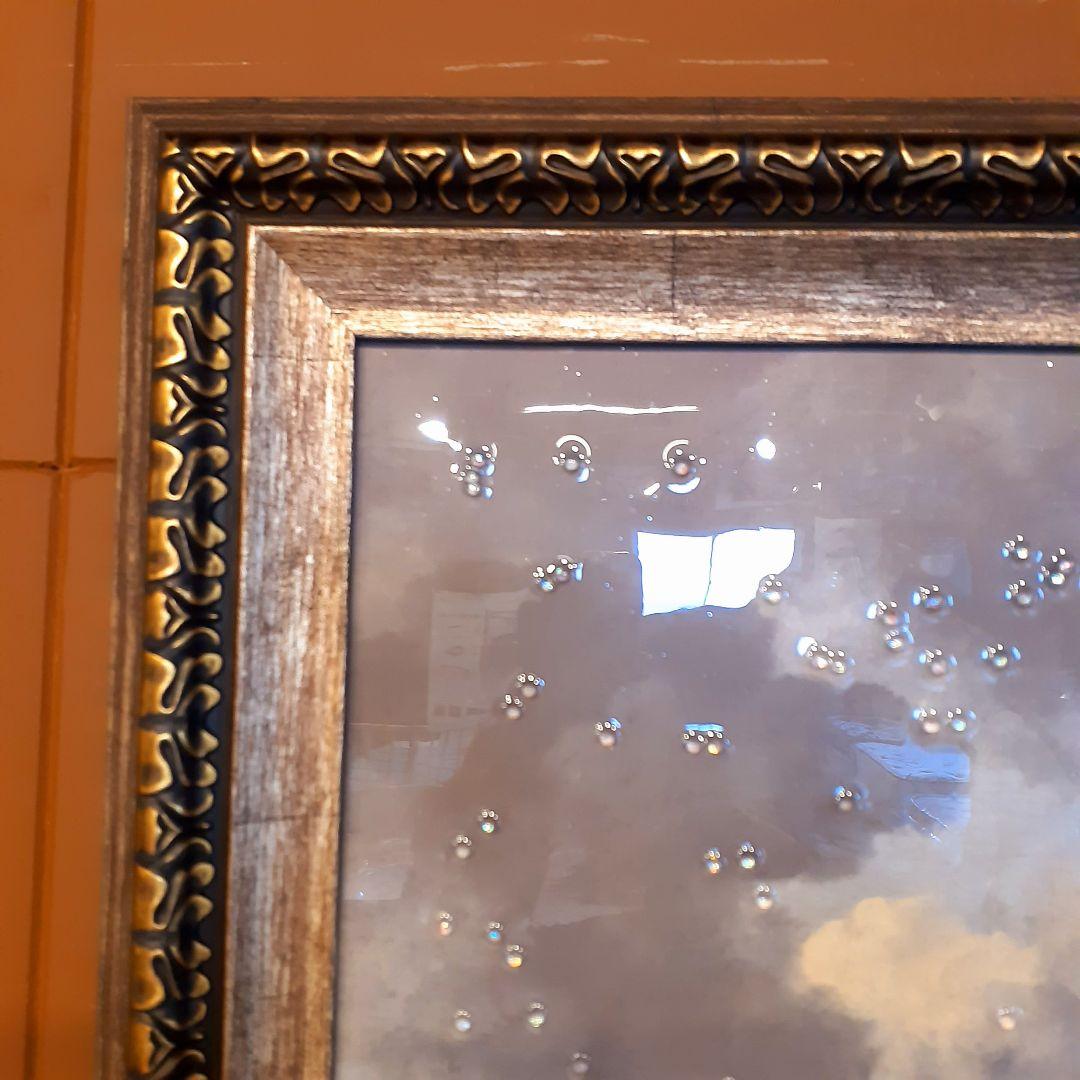 輸入雑貨　天然石　フェルメール作　『デルフトの眺望 』　水晶絵　クリスタルアート