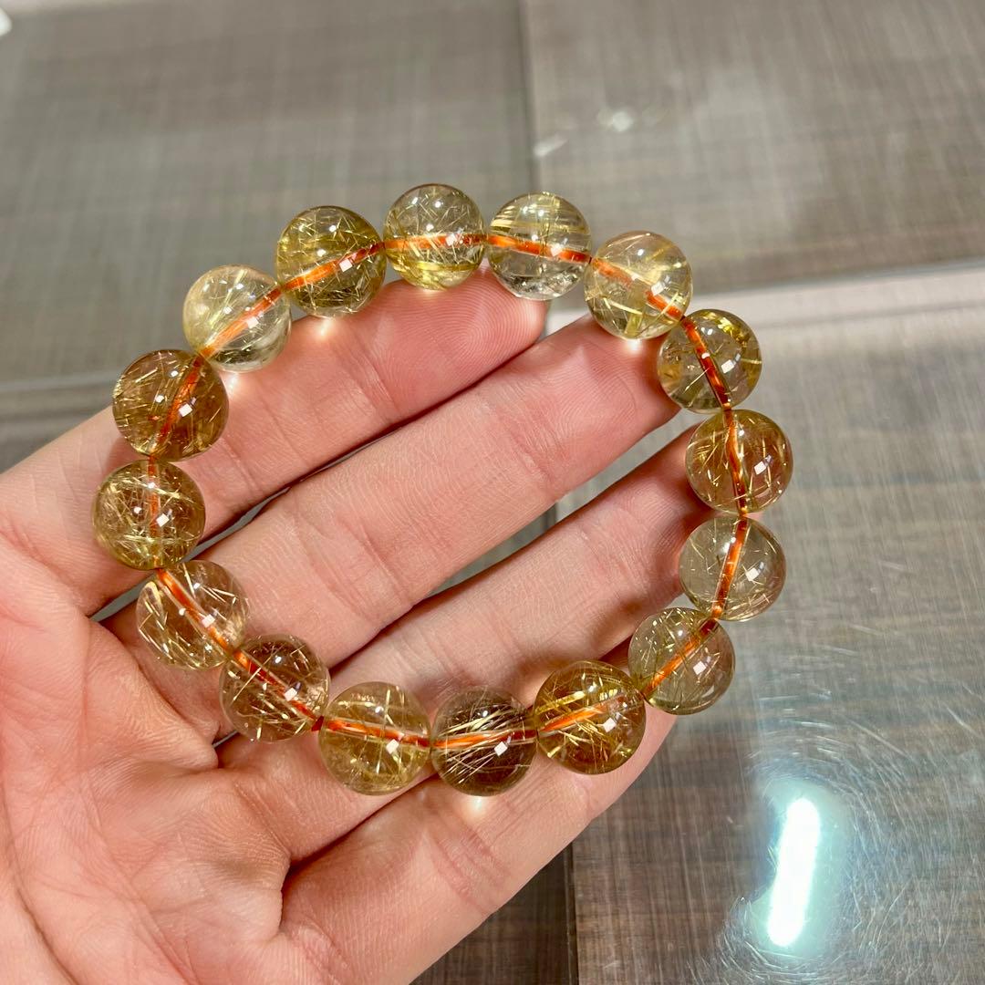 無着色の針　ゴールドルチルブレスレット　ルチルクォーツ　9-13