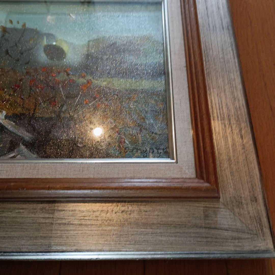 絵画　油彩　鈴木三五郎　S 秋の風景　F3 柿