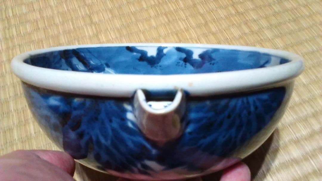 古伊万里　片口（径17cm）　酒器　竹林　賢人図