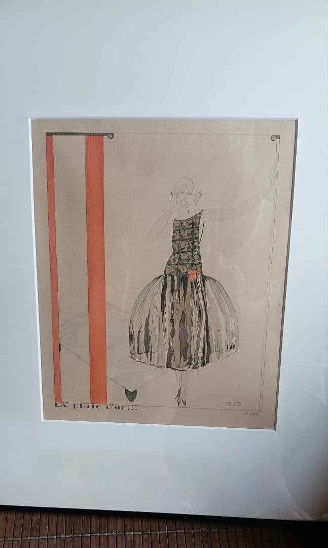 Mario　Simonの版画　La pluie d'or ドレスデザイン