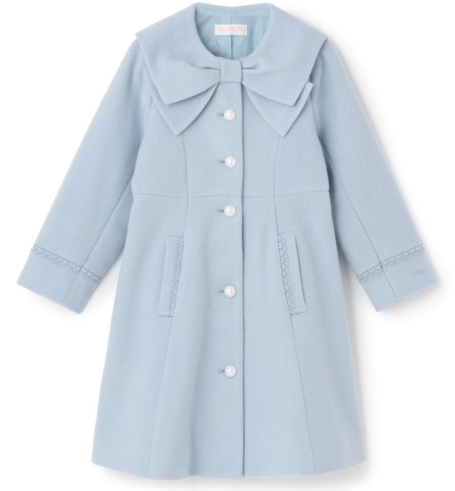 MezzoPiano　リボンカラー ウールコート140㎝