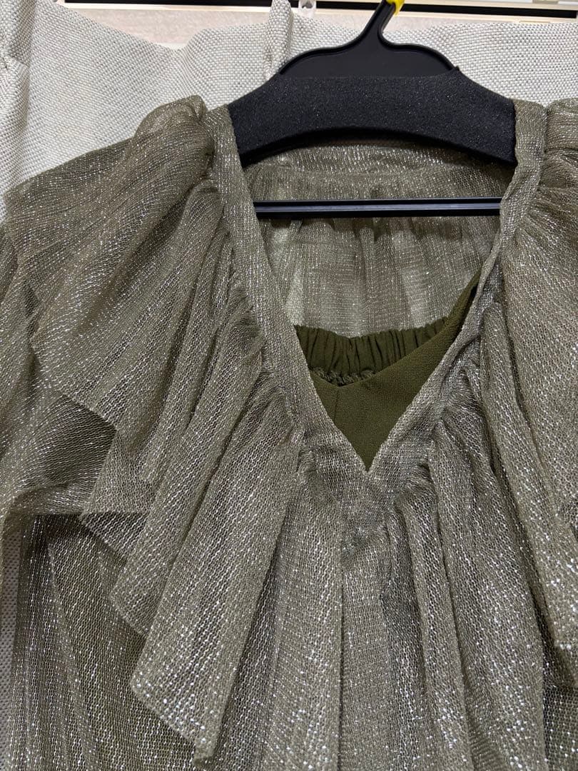 スーツ・フォーマル・ドレス GLITTER FRILL COLLAR DRESS / Ameri