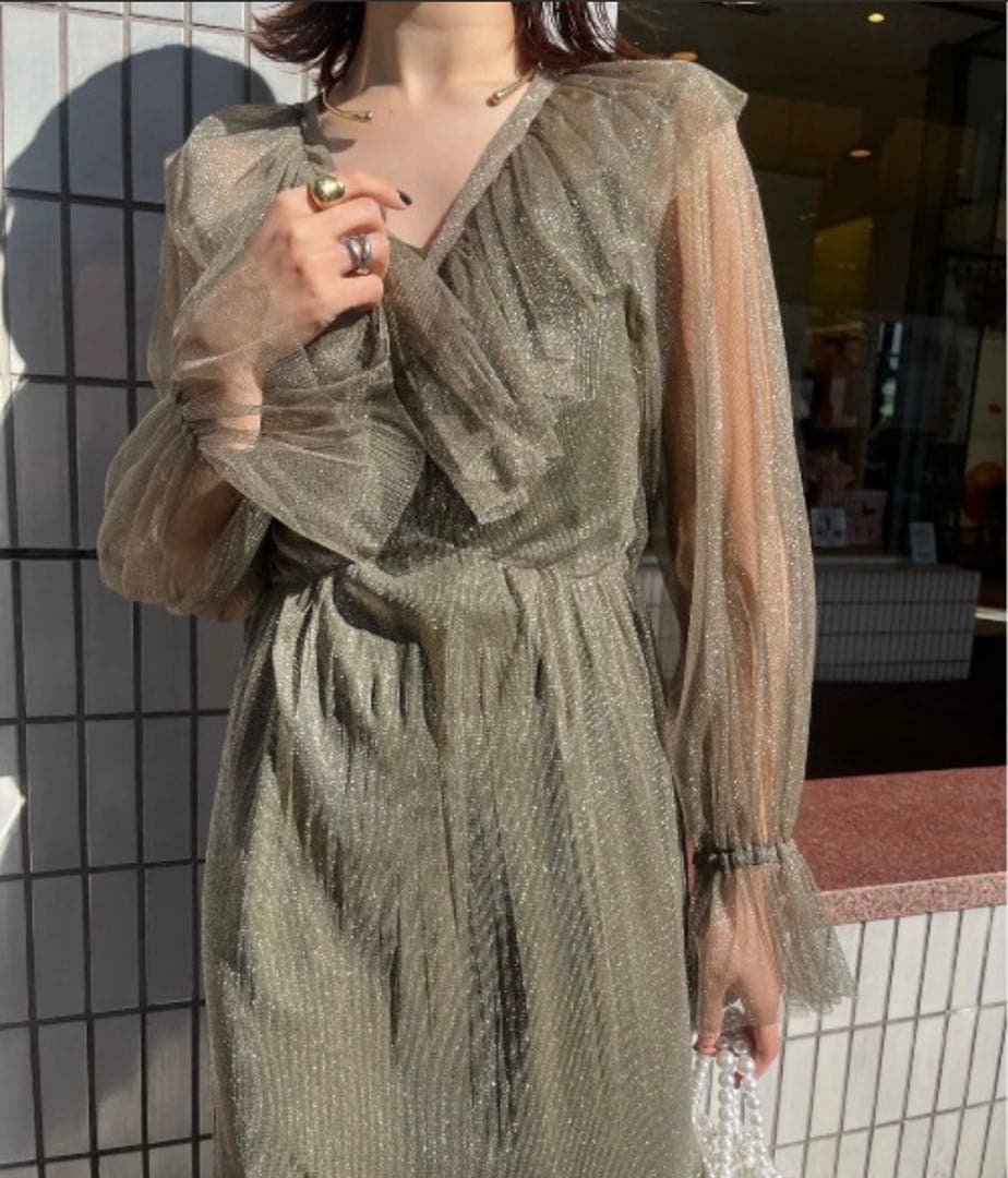 スーツ・フォーマル・ドレス GLITTER FRILL COLLAR DRESS / Ameri