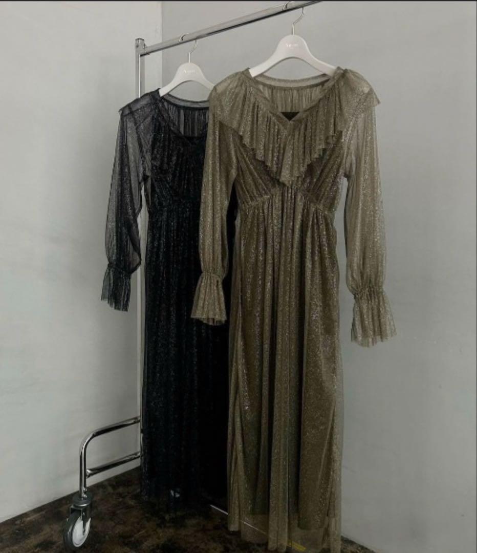 スーツ・フォーマル・ドレス GLITTER FRILL COLLAR DRESS / Ameri