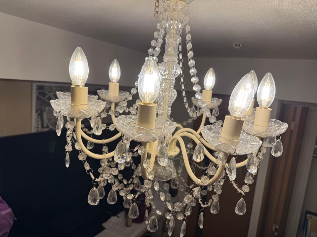 クリスタルビーズ装飾 9灯シャンデリア