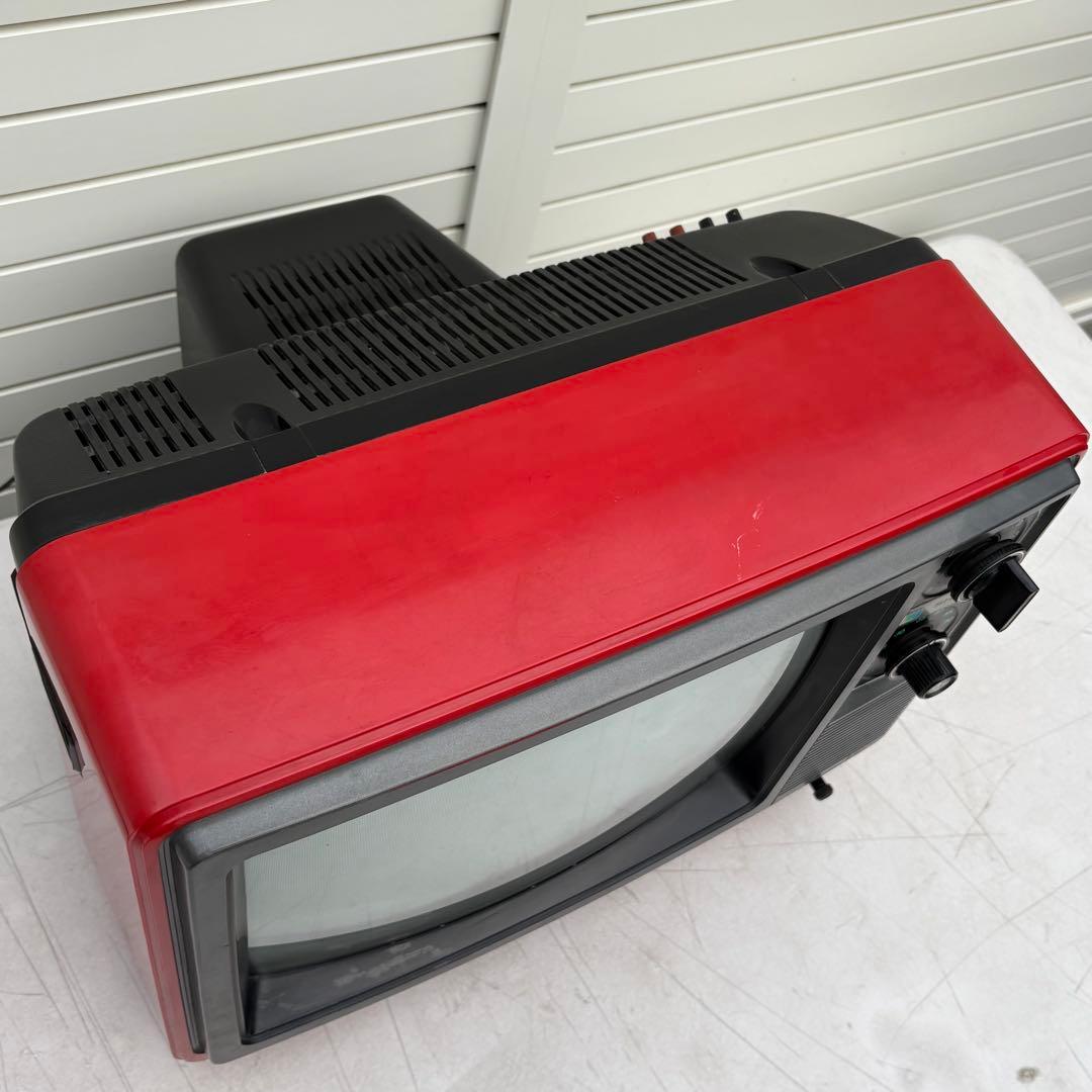 1978年製■昭和レトロ■SHARP ブラウン管テレビ　CT-1405R 赤色