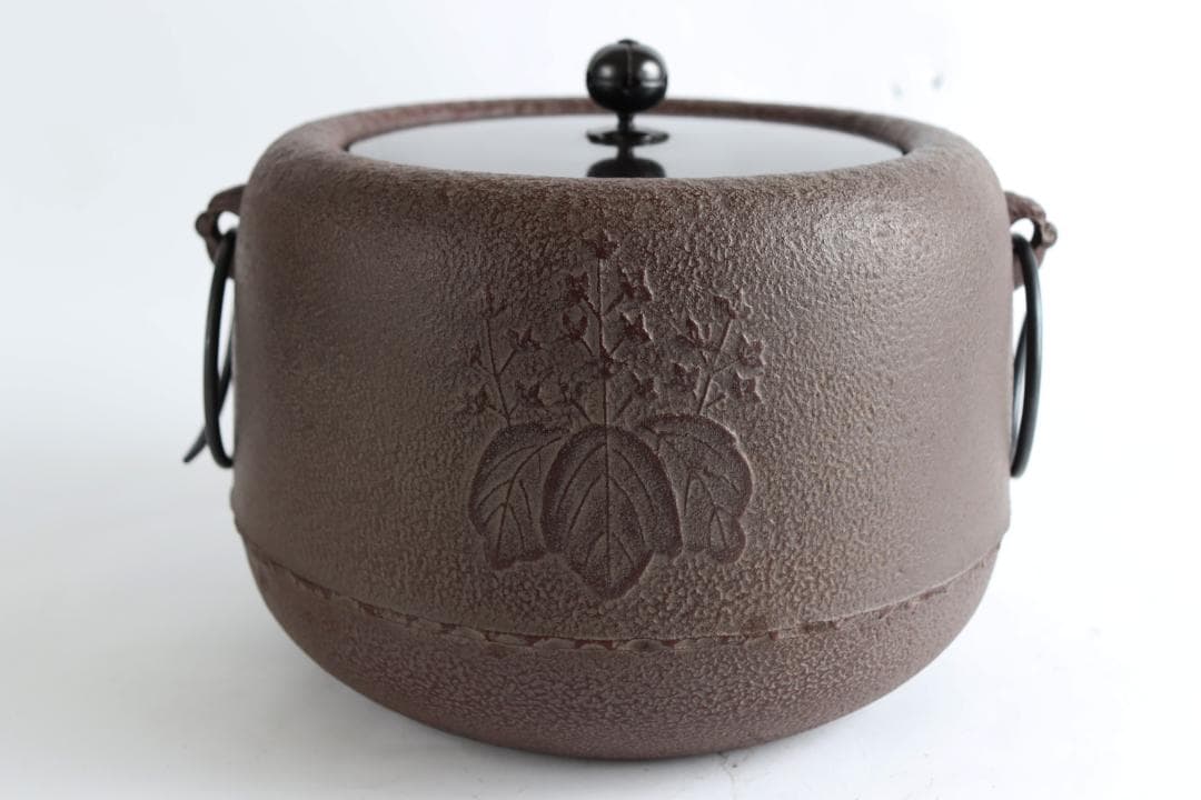 人間国宝 高橋敬典 広口政所釜 共箱 釜 茶道具 桐紋