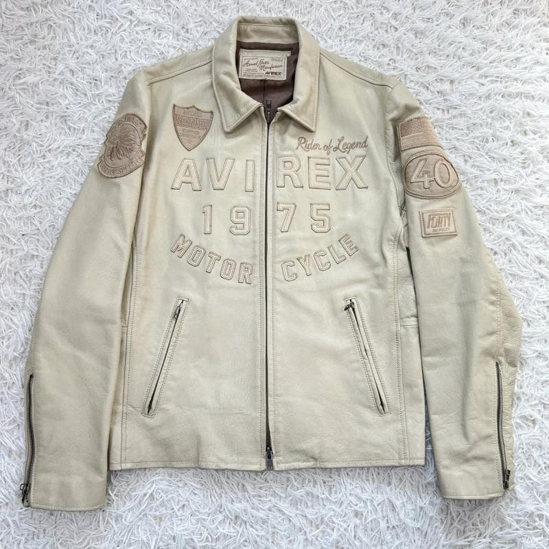 AVIREX レザージャケット 1975 MOTOR CYCLE やぎ革