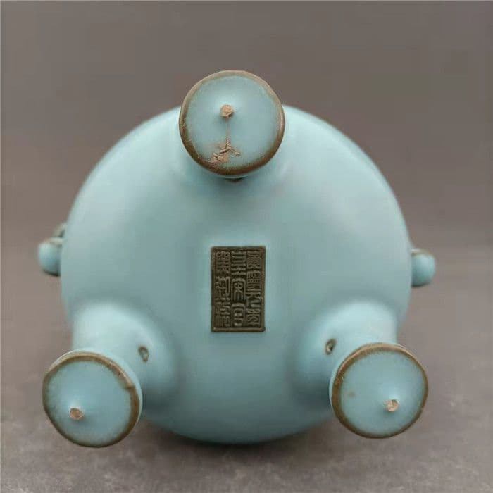 両耳如意尊三本足香炉 香道具   装飾品   現代工芸品 美術品 置物