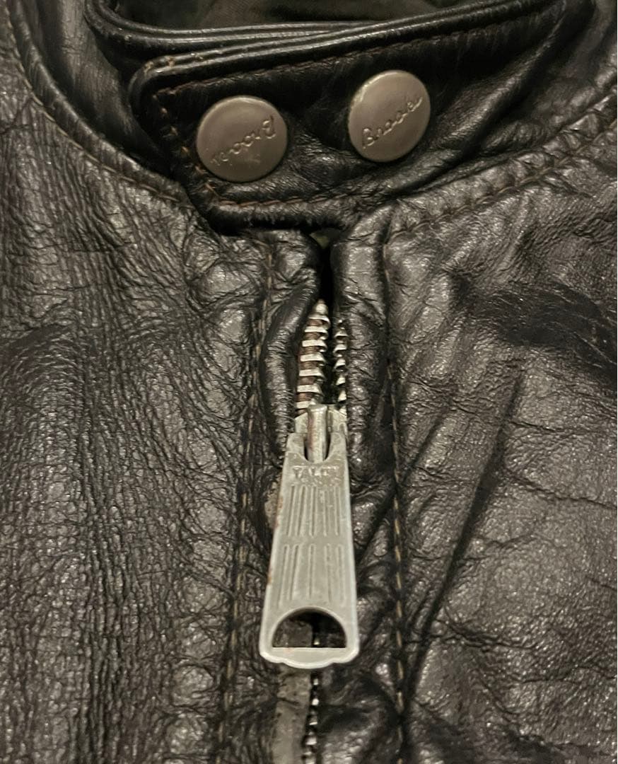 60s 70s ブルックス シングルライダースジャケット 48 XL ボロ