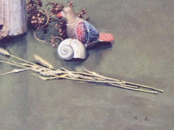 青木美知枝、【ひめざくろ】、希少な額装用画集より、新品額装付