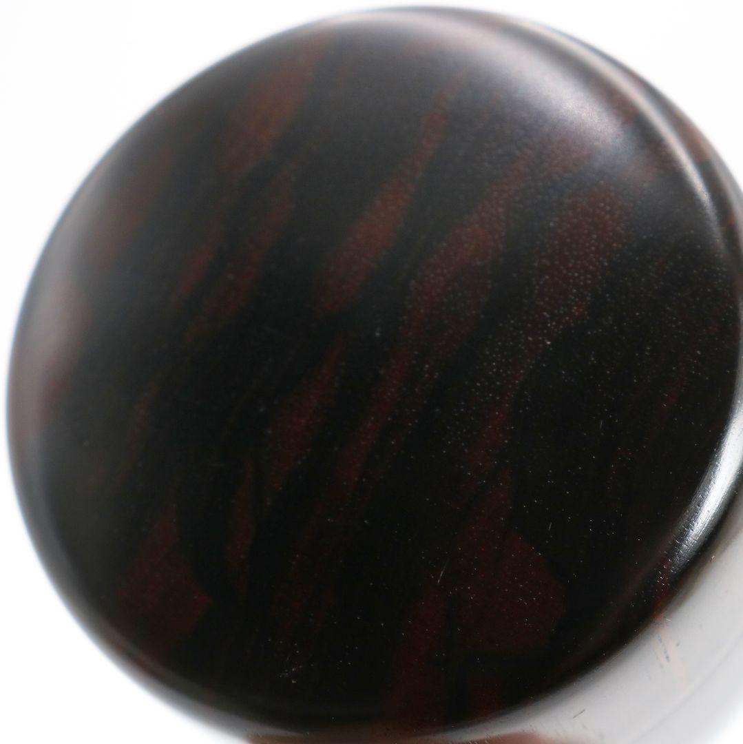 仁刀作 摺漆縞黒檀 中棗 茶道具 共箱共布　V817　N1