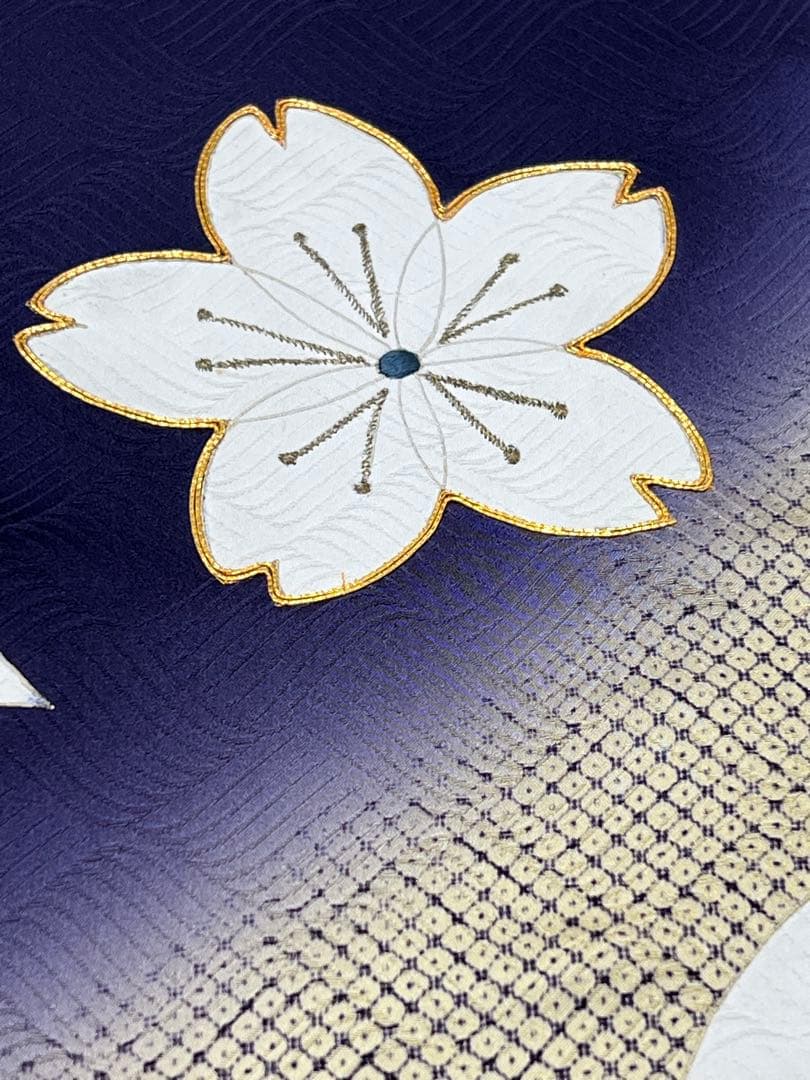 振り袖　フルセット　別誂長襦袢　結婚式　金彩加工　刺繍入り　桜　坂東八十助726