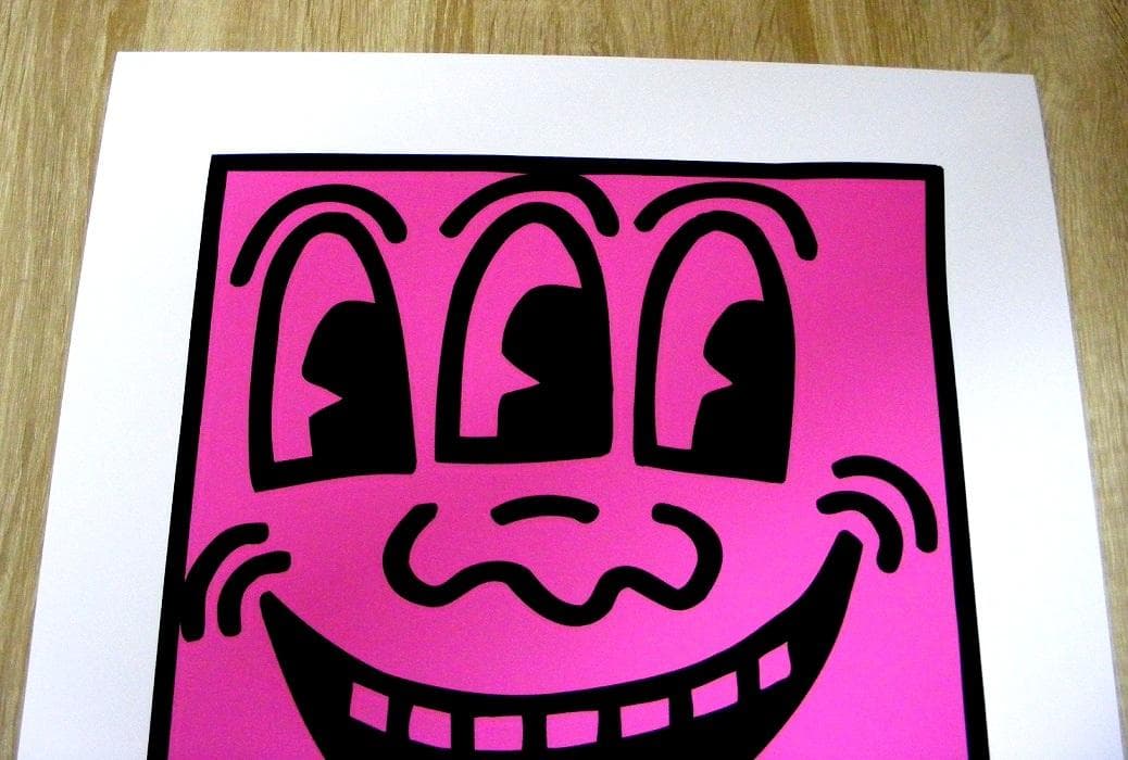 キースヘリング Untitled (face)イギリス製シルクスクリーンポスター