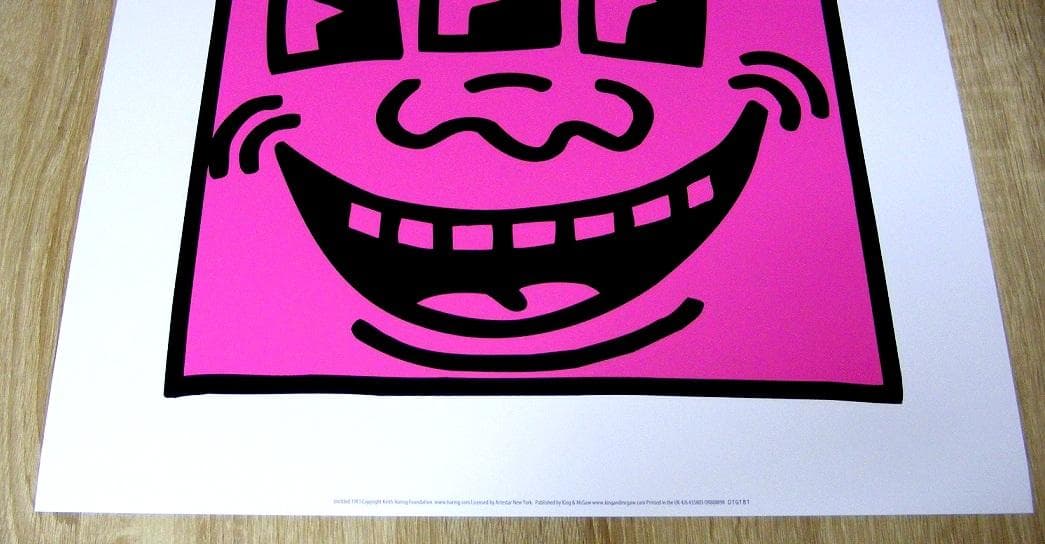 キースヘリング Untitled (face)イギリス製シルクスクリーンポスター