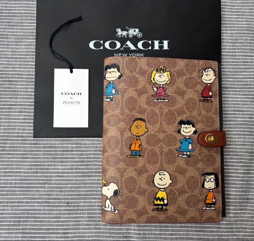 新品　コーチ　ピーナッツ　スヌーピー　ノート　ノートブック　シグネチャー