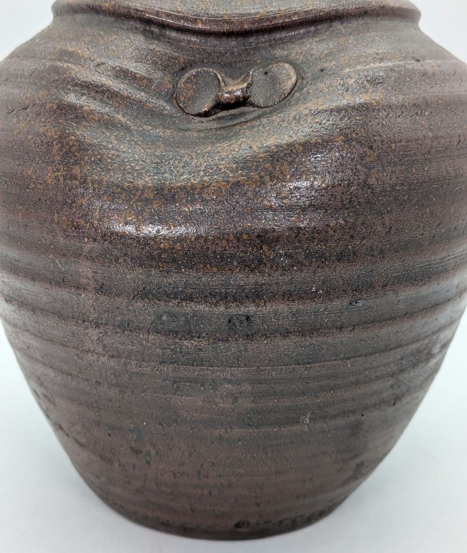 明治～昭和初期 備前焼 三耳壺 三耳壷 花瓶 花入 花器 フラワーベース 置物