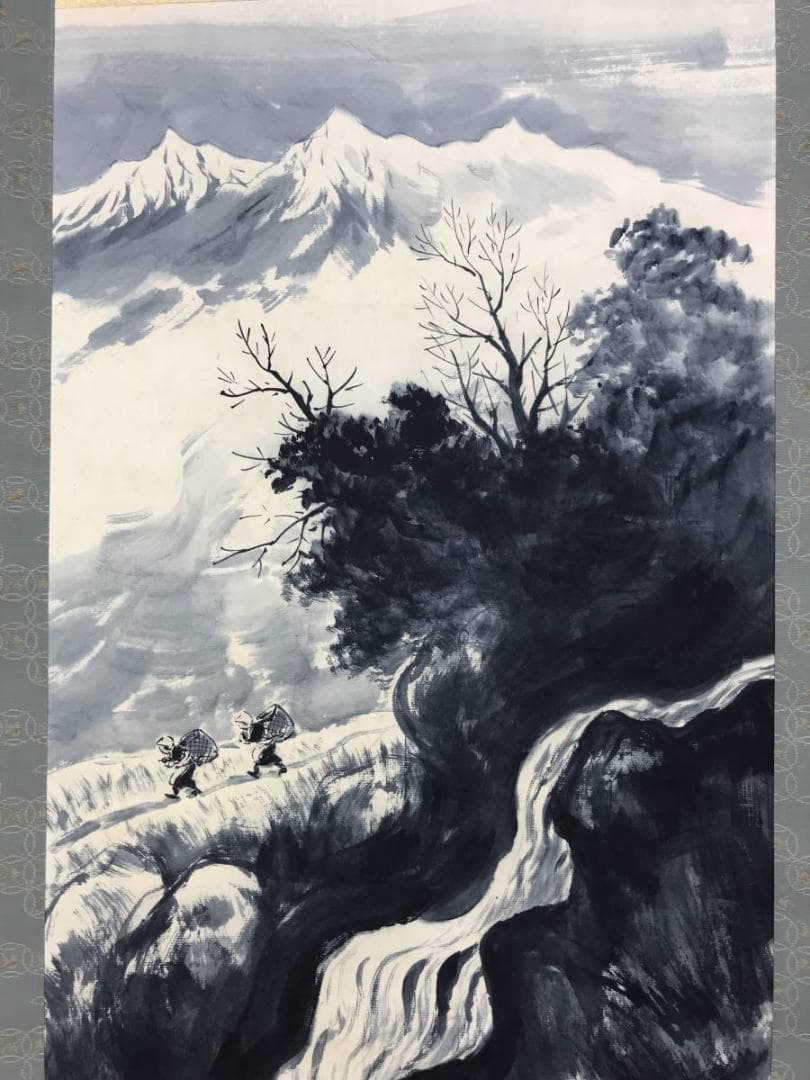 真作/杉原元人/山水図/掛軸/名家伝来/AD-901