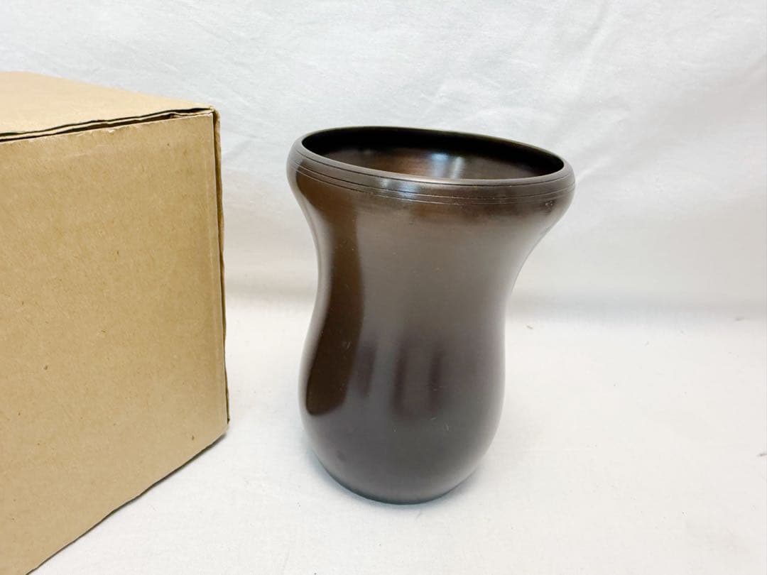 未使用 茶道具 唐銅 槍の鞘 建水 元箱