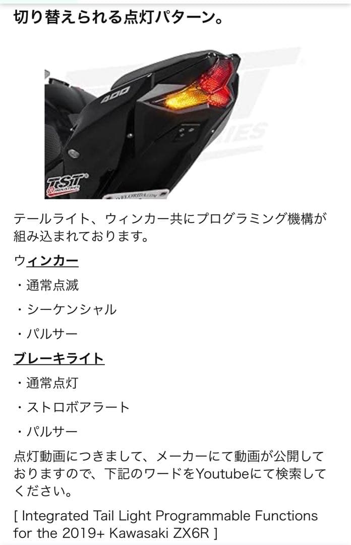 TST カワサキ車用テール　ウインカーライト